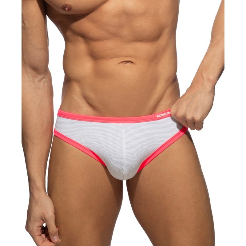 Addicted ADS360 Snow White Neon Bikini Brief Neon Pink