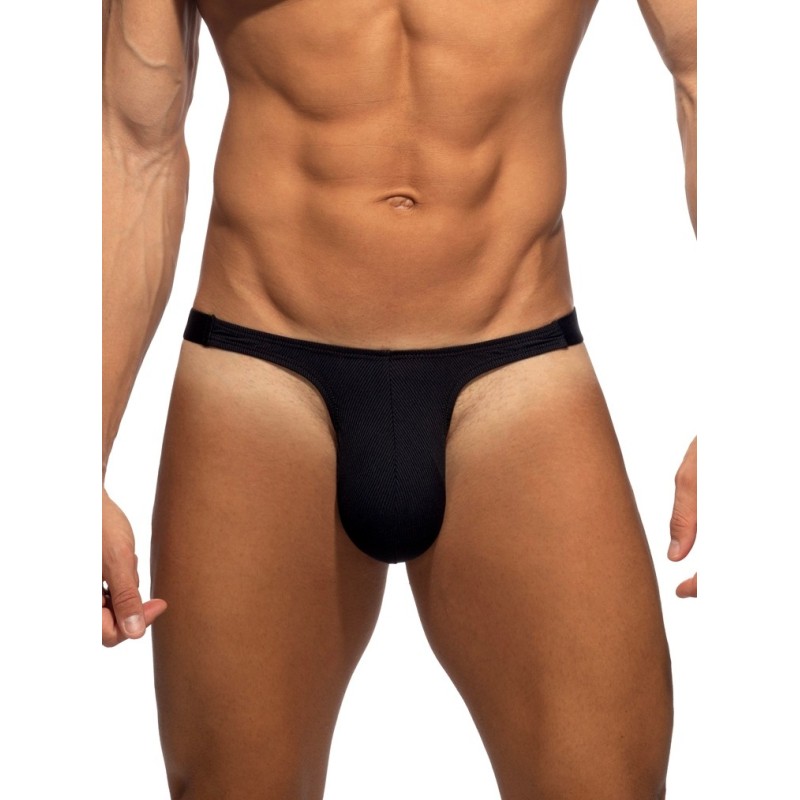 Addicted AD1506 Thin Rib Thong Black