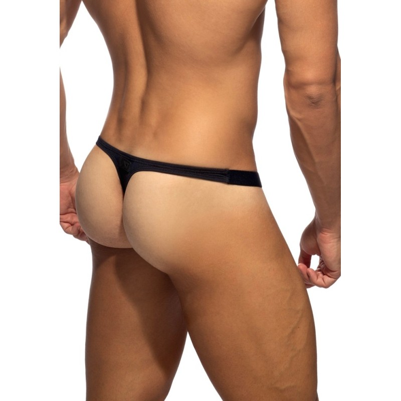 Addicted AD1506 Thin Rib Thong Black