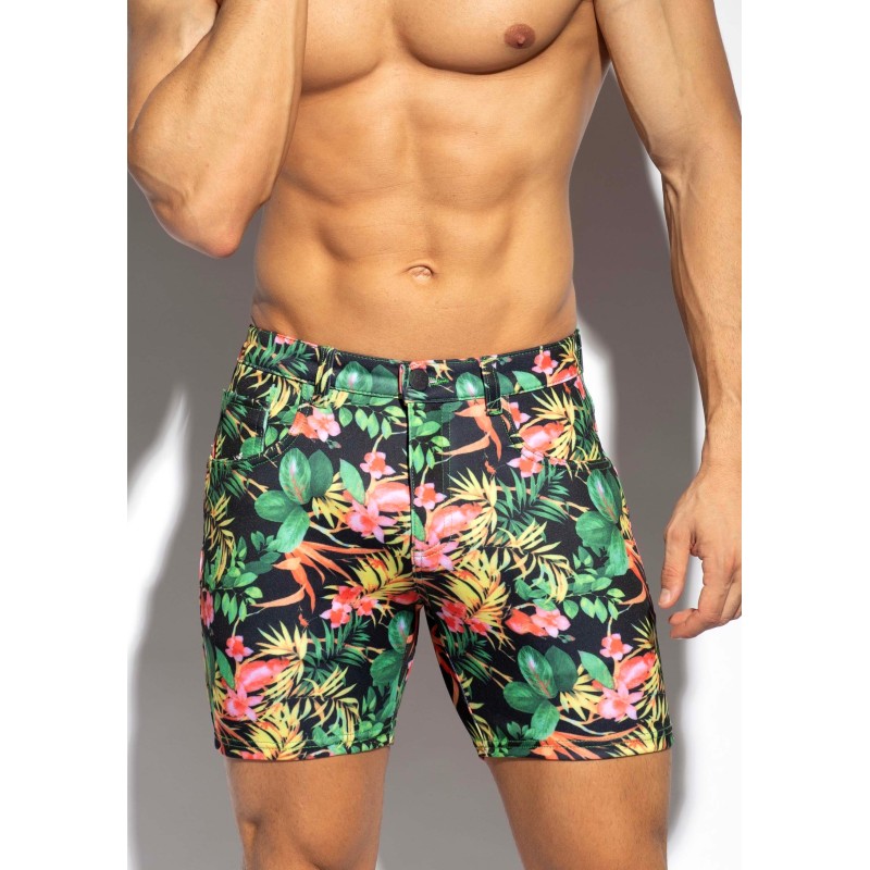 ES Collection SP326 Svelte Hawaiian Shorts Black