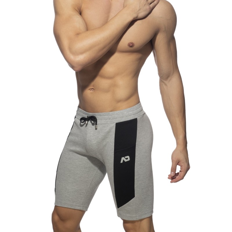 Addicted AD1067 Cotton Sports Knee Shorts Heather Grey