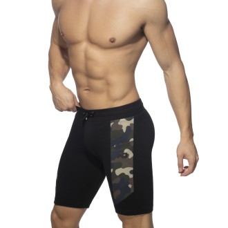 Addicted AD1067 Cotton Sports Knee Shorts Black