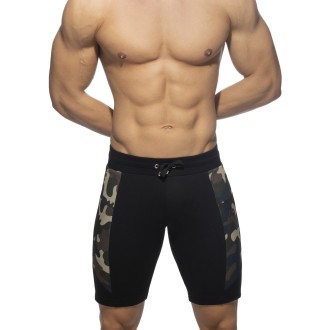 Addicted AD1067 Cotton Sports Knee Shorts Black