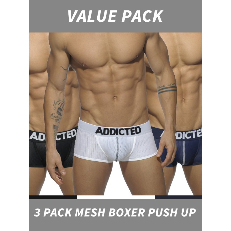 Addicted 3 Pack Mesh Boxer Push Up