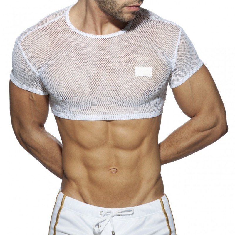 Addicted C-Through Crop Top white