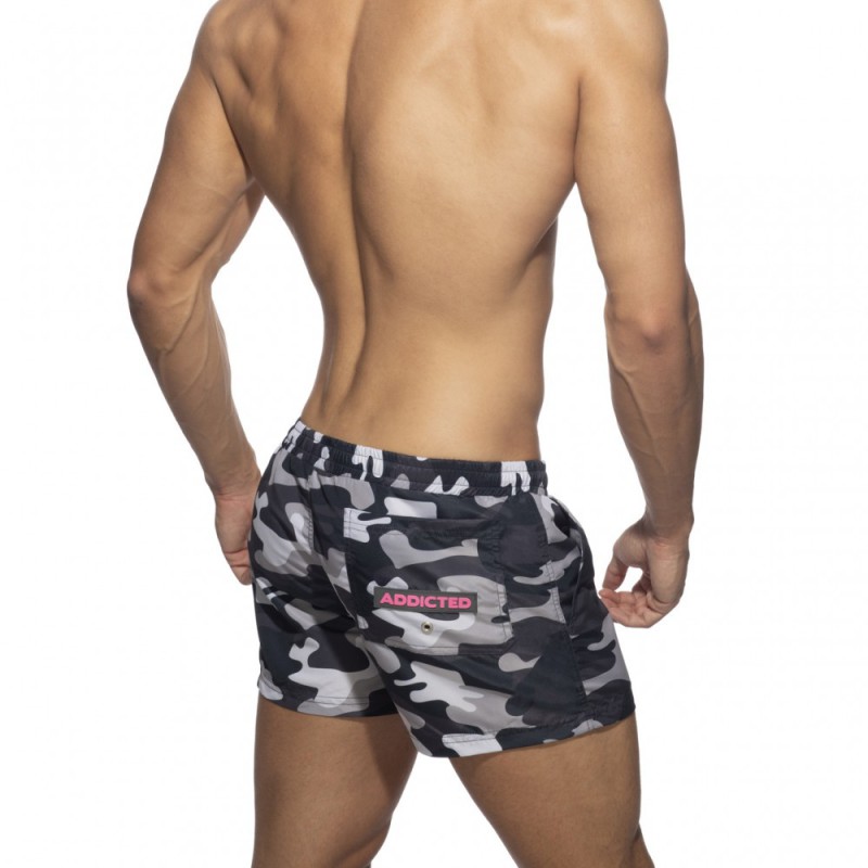 Addicted Camouflage Swimwear Short grey camouflage | BiBo Fashion